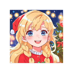 [LINEスタンプ] 文字なし*アニメ*クリスマスを過ごす女子の画像（メイン）