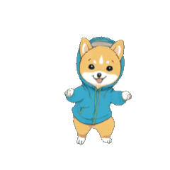 [LINEスタンプ] 踊る犬 芝犬 dancing dog