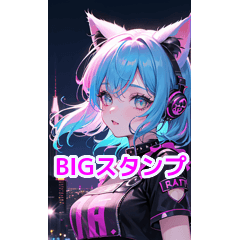 [LINEスタンプ] 猫ロック女子は色どり鮮やか