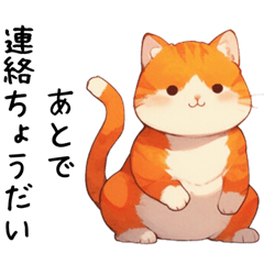 [LINEスタンプ] 家族連絡する猫(連絡・待ち合わせ）