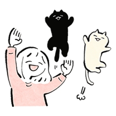 [LINEスタンプ] 猫と猫と女