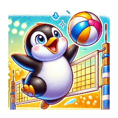 [LINEスタンプ] ペンギンのバレーボール大活躍スタンプ