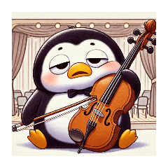 [LINEスタンプ] 愛くるしいペンギンとチェロの音色 5