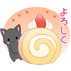 [LINEスタンプ] ちび黒モフにゃん7【待ち合わせ】