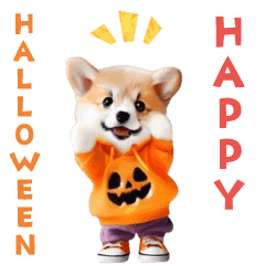 [LINEスタンプ] おどる癒しわんこハロウィンの画像（メイン）