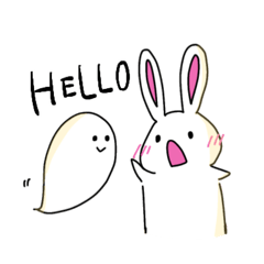 [LINEスタンプ] 秋のうさぎとおばけ