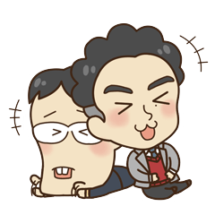 [LINEスタンプ] 【修正版】パーマとメガネ