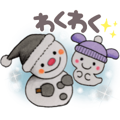 [LINEスタンプ] 【冬】☆クルルと雪だるまのやさしい日常☆