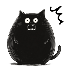 [LINEスタンプ] 黒猫シャイの日常