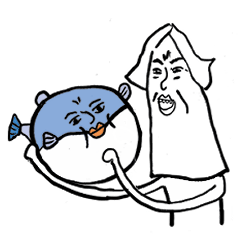 [LINEスタンプ] イカおじとフグおじ