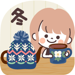 [LINEスタンプ] モノトーンLongちゃん・冬の画像（メイン）