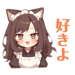 [LINEスタンプ] いぬ耳メイドさんの好き好きスタンプ