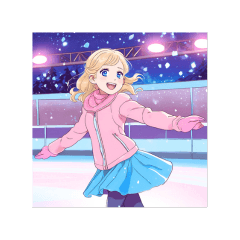 [LINEスタンプ] 文字なし*アニメ*winterスポーツcute女子