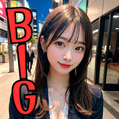 [LINEスタンプ] 【BIG】酒好きオフィスレディー飲みに誘う