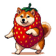 [LINEスタンプ] イチゴちゃんな太っちょ柴犬