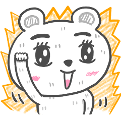 [LINEスタンプ] 「よく使う言葉と表情」白くま