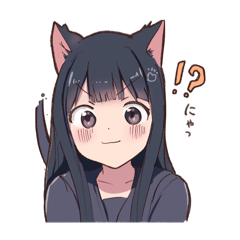 [LINEスタンプ] 恥ずかしがり屋な ねこみみ娘の画像（メイン）