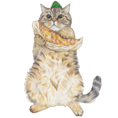 [LINEスタンプ] ほっこり猫と食べ物10