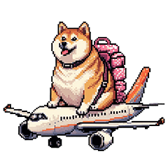 [LINEスタンプ] 旅行で使える太っちょ柴犬