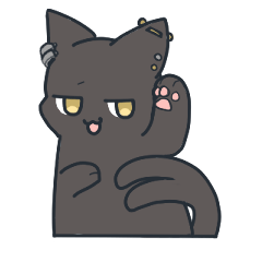 [LINEスタンプ] 黒猫又のリク