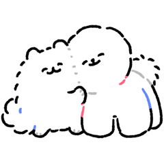 [LINEスタンプ] ポメトーン白いふわふわの仲間たち