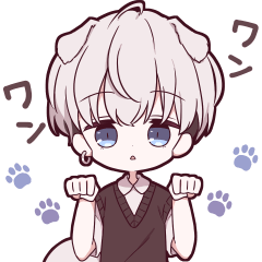 [LINEスタンプ] 動く！ハイトーンマッシュくん (わんこver)