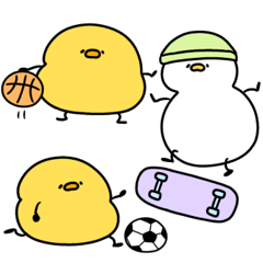 [LINEスタンプ] へんてこなヒヨコとアヒルのスポーツ