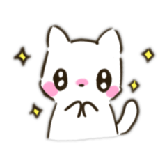 [LINEスタンプ] 白猫のスタンプ "ฅ^..^ฅ"