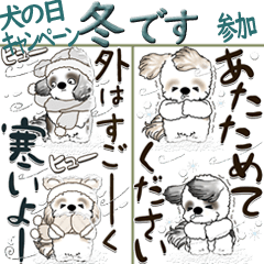 [LINEスタンプ] 【Big】シーズー犬 『冬・思いやり』