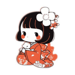 [LINEスタンプ] 着物少女のスタンプ