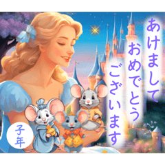 [LINEスタンプ] 【毎年使える♪新年のご挨拶】姫と干支たち