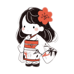 [LINEスタンプ] 着物少女のスタンプ2