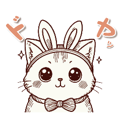 [LINEスタンプ] うさ耳つけたよ！(可愛い猫Ver.2)