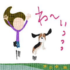 [LINEスタンプ] mottoのデニム女子と犬達♡敬語