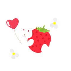 [LINEスタンプ] かわいい苺のうさぎ