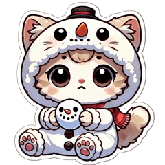 [LINEスタンプ] 雪だるま着ぐるみの動物赤ちゃん