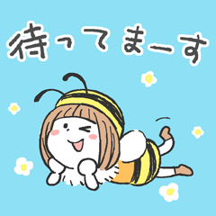 [LINEスタンプ] みつばち女子の待ち合わせ