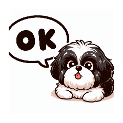 [LINEスタンプ] シーズー 白黒模様 毎日使える 犬 いぬ