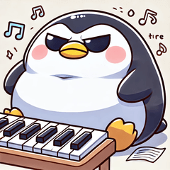 [LINEスタンプ] がんばり屋ペンギンのピアノチャレンジ！5