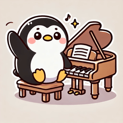[LINEスタンプ] がんばり屋ペンギンのピアノチャレンジ！3