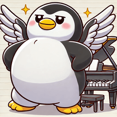 [LINEスタンプ] がんばり屋ペンギンのピアノチャレンジ！6