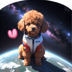 [LINEスタンプ] 【BIG】宇宙犬♡トイプードル 毎日使える