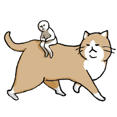 [LINEスタンプ] イマジナリーフレンド 大きい猫と小さい人