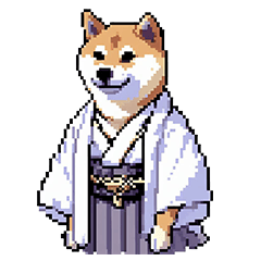 [LINEスタンプ] ドット絵 柴犬 新年あけおめ【再販】