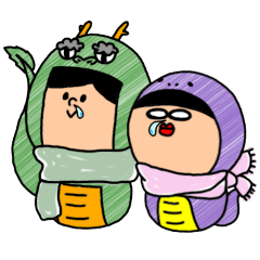 [LINEスタンプ] へび美と竜じの冬の日々。