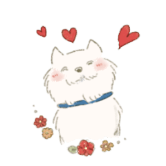[LINEスタンプ] かわいい白犬