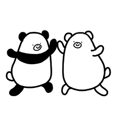 [LINEスタンプ] パンダくんとしろくまくんスタンプ