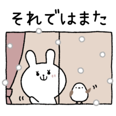 [LINEスタンプ] シンプルかわいい♡うさぎさん(冬)