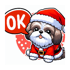 [LINEスタンプ] シーズー サンタクロース クリスマス 犬