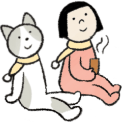 [LINEスタンプ] おかっぱちゃんと猫